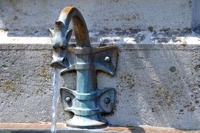 water crane as a gargoyle on the facade of the town hall