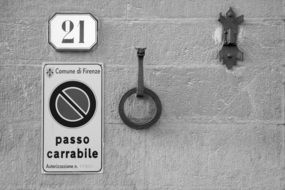 signs on a building in florence