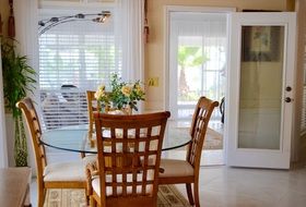 dining table in the interior of the room