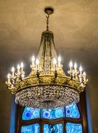 ceiling chandelier in a building