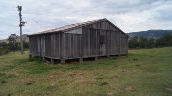 old barn on a farm on a cloudy day