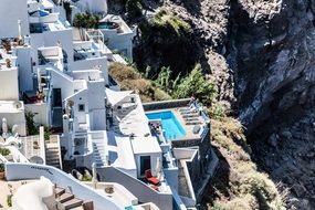 Santorini Oia white Houses on the mountain