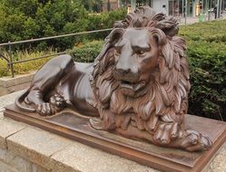 bronze lion as a symbol of the city of Lubeck