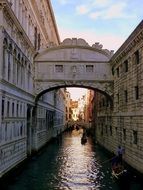 canal among buildings in venice