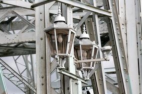 lanterns on a metal bridge in dresden