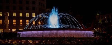 fountain at night in barcelona