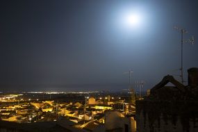 lights of the night city in portugal