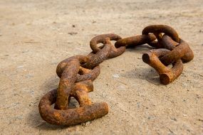 Broken chain in Portsoy Scotland Port