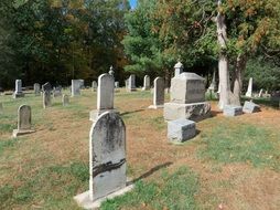 grave yard with gravestones