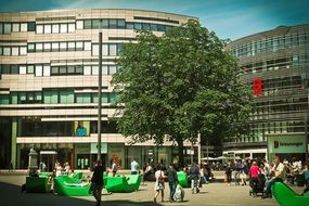 modern street in Düsseldorf
