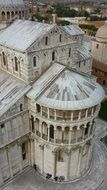 Baptistery of cathedral, top view, italy, Pisa
