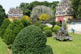 Hue Royal Palace park and historically buildings, vietnam