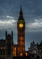 Big Ben in London in the evening