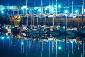 harbor night lights for luxury yachts