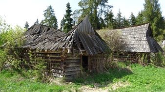 old destroyed houses in poland