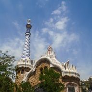 famous building with mosaics in Barcelona