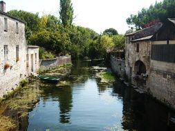 old houses along the water channel