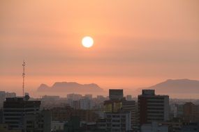 beautiful sunset over peru