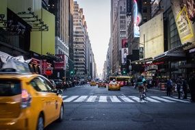 taxi stands near the crosswalk