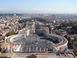 Oval Square in front of St. Peter's Basilica in Vatican