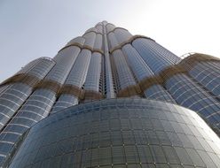 bottom view of burj khalifa skyscraper