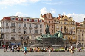 monument to Jan Hus on a square in Prague in the Czech Republic
