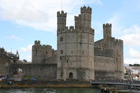 ancient castle in carnarvon in wales