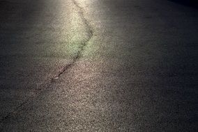 glowing asphalt in the evening