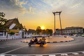 Giant Swing in Bangkok at the sunset