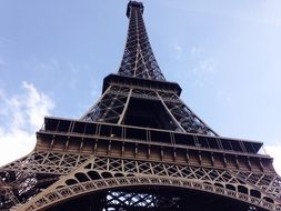 Eiffel Tower view from below in Paris