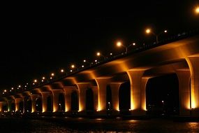 Lighting bridge at night in Florida