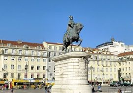 statue of a horse rider in Lisbon