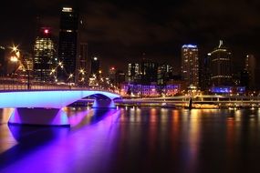 Illumination of Bridge Victoria over the Brisbane River