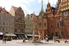 old town architecture on the square in Poland