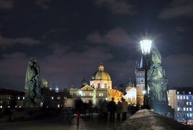 majestic prague at night