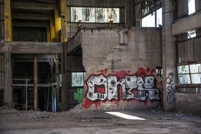 Graffiti in the Abandoned industrial Factory