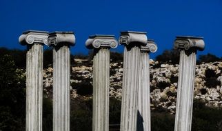 greek columns with classic capitals