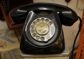 retro black telephone