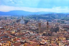 cityscape with the beautiful mountains on background in florence, Italy