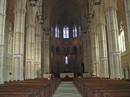 abbey columns in catholic chapel