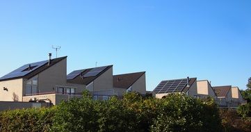 roofs with solar panels near the plants