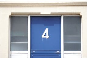 number 4 on the blue door