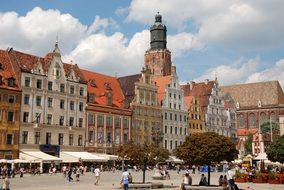 cityscape of houses near the square in Poland