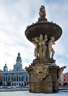 fountain near the town hall in Czech Budejovice