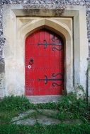 red doors in church