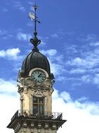 historic Town Hall with clock in Krakow