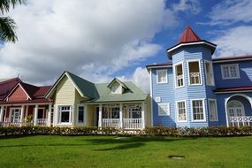 samana colorful small houses in dominican republic