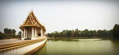 suphannahong, Buddhist shrine on water, Thailand