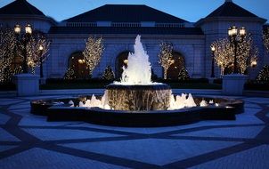 night illumination of the city fountain