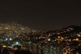 panoramic view of the night medellin